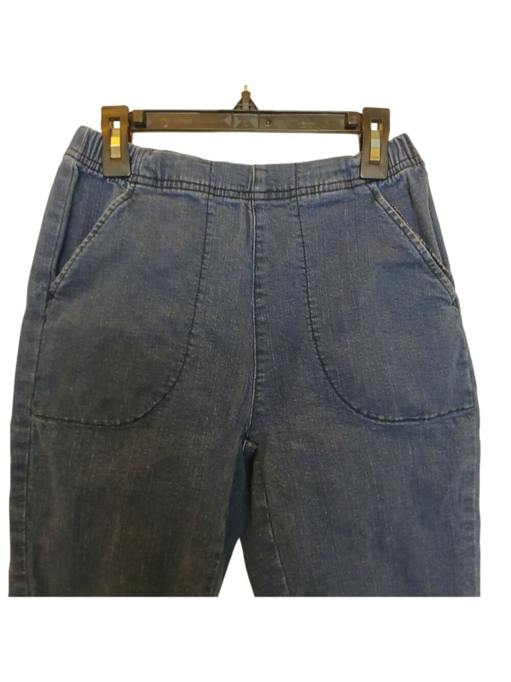 Croft & Barrow Petite Extra Small PXS Blue Denim Shorts Hem Detail Pockets #I-8 - Picture 7 of 9